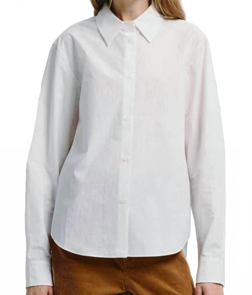 NEW RUE SOPHIE benny long sleeve shirt in white